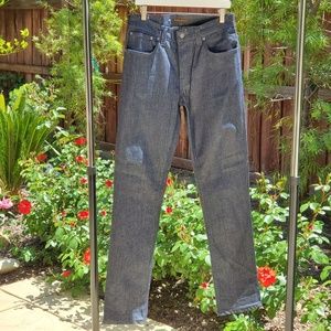 NUDIE JEANS GRIM TIM DRY NAVY DIPS ORGANIC COTTON